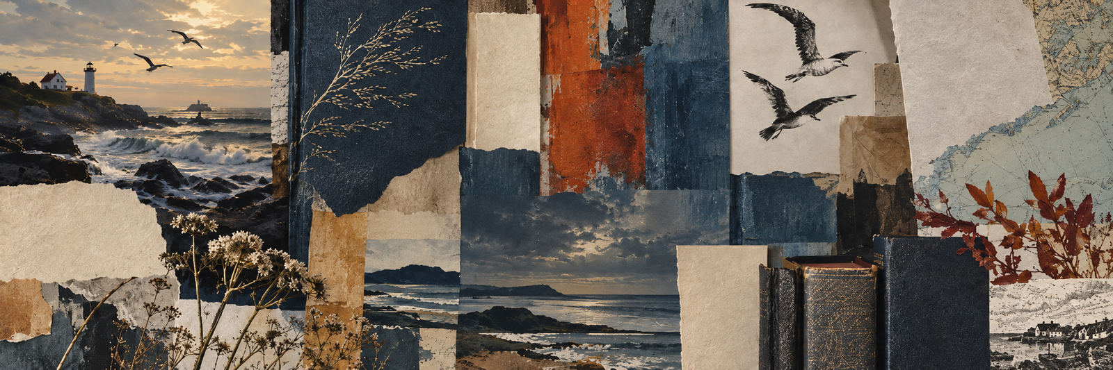 Vintage-style coastal collage for The Antigonish Review
